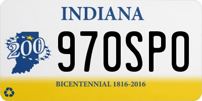 IN license plate 970SPO