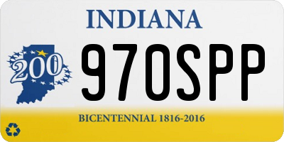 IN license plate 970SPP