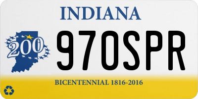 IN license plate 970SPR