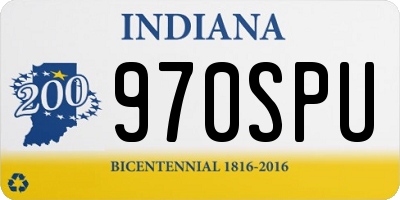 IN license plate 970SPU