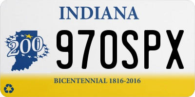 IN license plate 970SPX