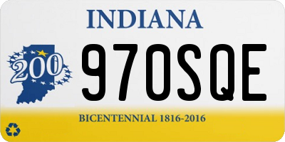 IN license plate 970SQE