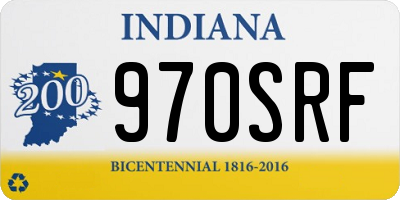 IN license plate 970SRF