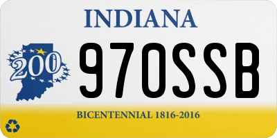 IN license plate 970SSB