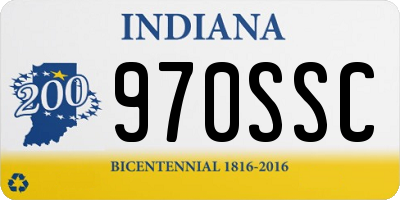 IN license plate 970SSC