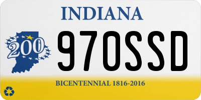 IN license plate 970SSD
