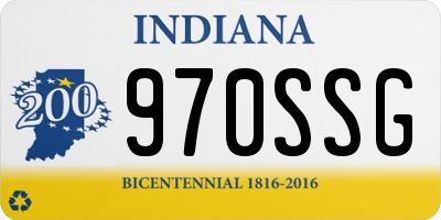IN license plate 970SSG