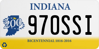 IN license plate 970SSI