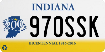 IN license plate 970SSK
