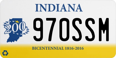 IN license plate 970SSM