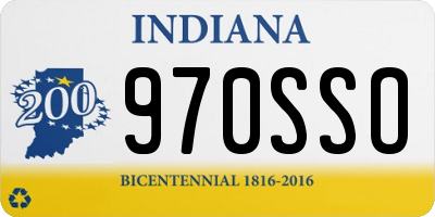 IN license plate 970SSO