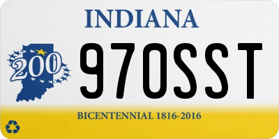 IN license plate 970SST
