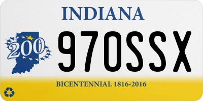 IN license plate 970SSX
