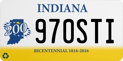IN license plate 970STI
