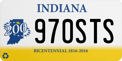 IN license plate 970STS