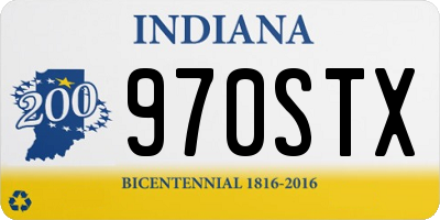IN license plate 970STX