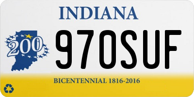 IN license plate 970SUF