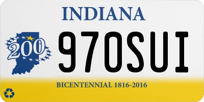IN license plate 970SUI
