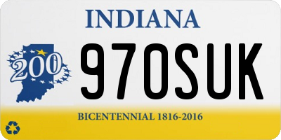 IN license plate 970SUK