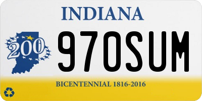 IN license plate 970SUM