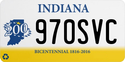 IN license plate 970SVC