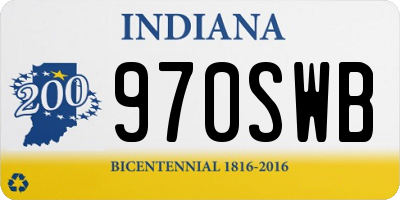 IN license plate 970SWB