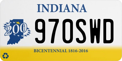 IN license plate 970SWD