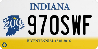 IN license plate 970SWF