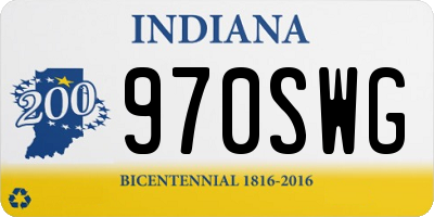 IN license plate 970SWG
