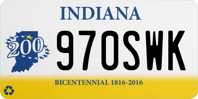 IN license plate 970SWK