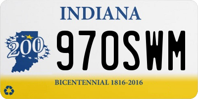 IN license plate 970SWM