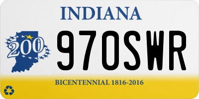 IN license plate 970SWR