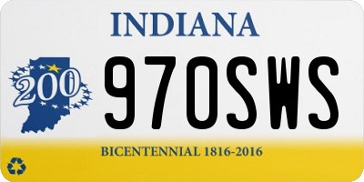 IN license plate 970SWS