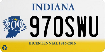 IN license plate 970SWU