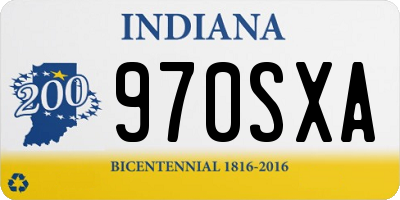 IN license plate 970SXA