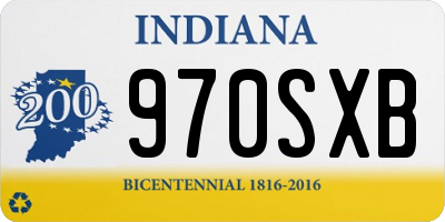 IN license plate 970SXB