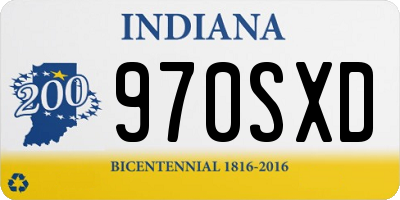 IN license plate 970SXD
