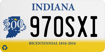 IN license plate 970SXI