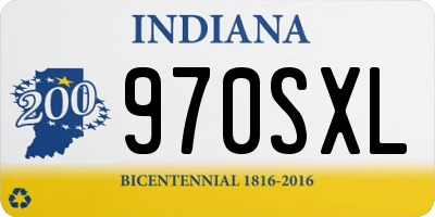 IN license plate 970SXL