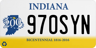 IN license plate 970SYN