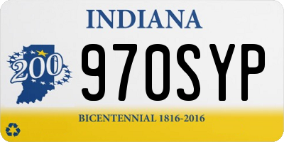 IN license plate 970SYP