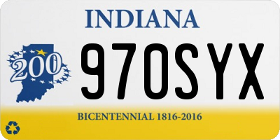 IN license plate 970SYX