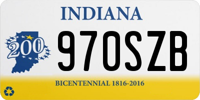 IN license plate 970SZB