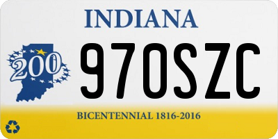 IN license plate 970SZC