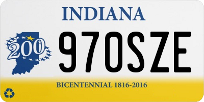IN license plate 970SZE