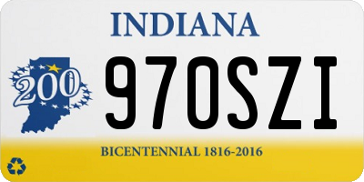 IN license plate 970SZI