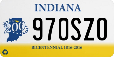 IN license plate 970SZO