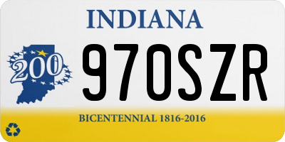 IN license plate 970SZR