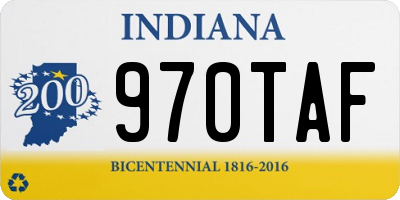 IN license plate 970TAF
