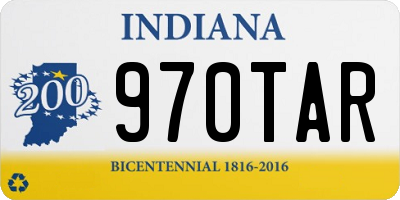 IN license plate 970TAR